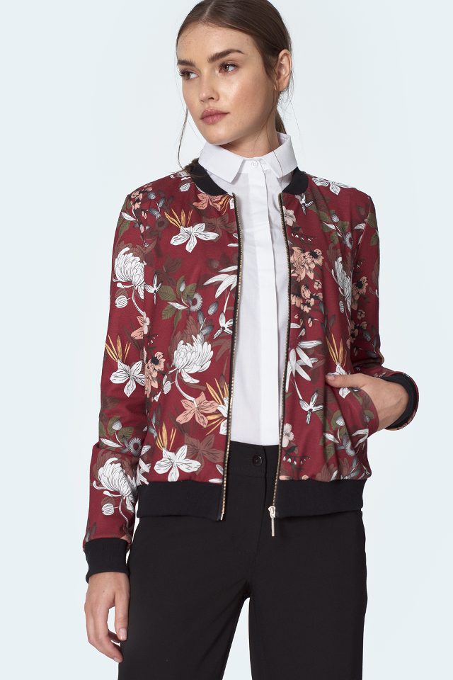 Nife sweater – flowers/claret