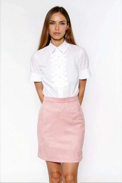 Nife geplooide blouse – wit