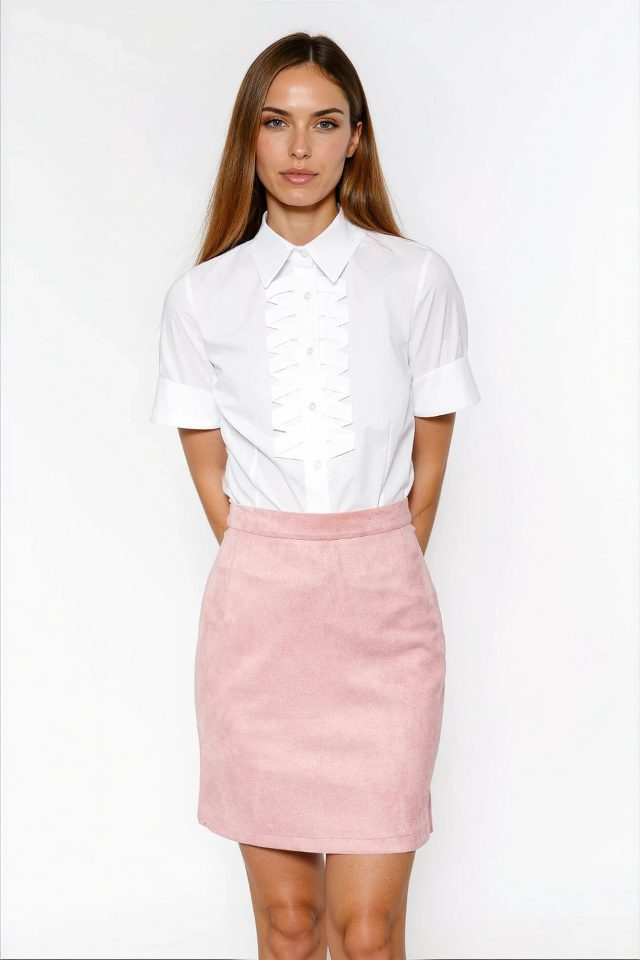Nife geplooide blouse – wit