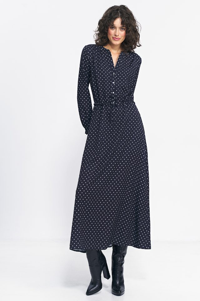 Polyester jurk – zwart