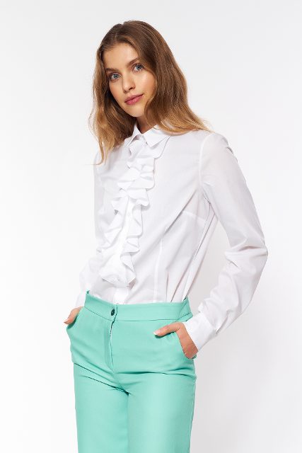 Nife blouse met ruches – wit