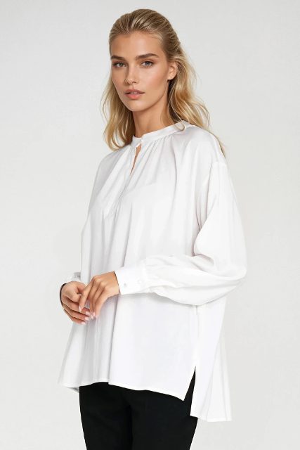 Nife oversized viscose blouse – ecru