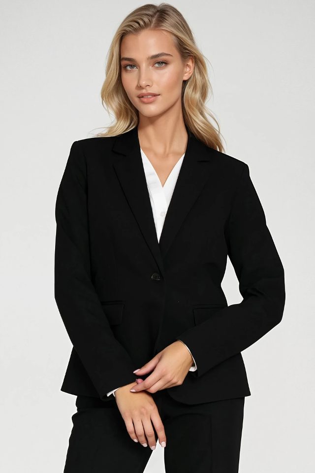 Klassieke eenknops blazer – zwart