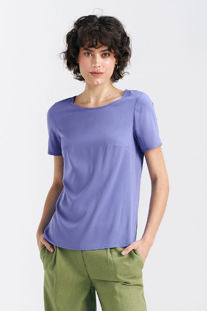 Nife basic blouse met korte mouwen – violet