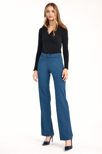 Nife flared broek – azuurblauw