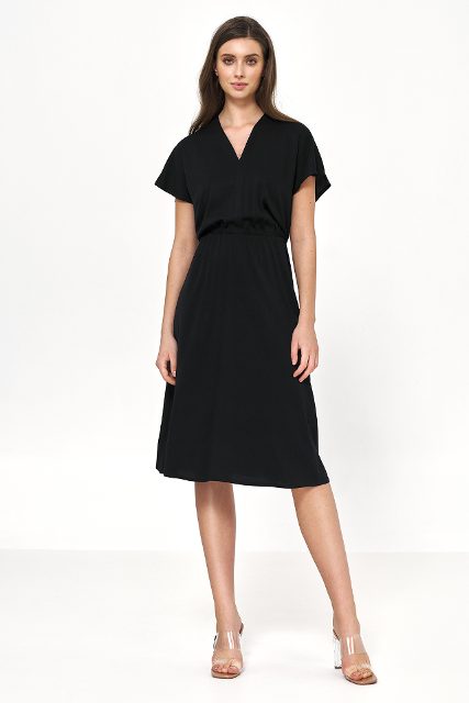 Nife viscose jurk – zwart