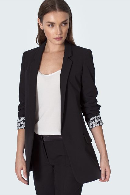 Nife jas met print – zwart