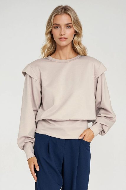 Nife geribde sweater – beige