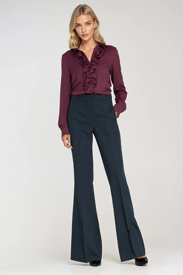 Flared broek – marineblauw