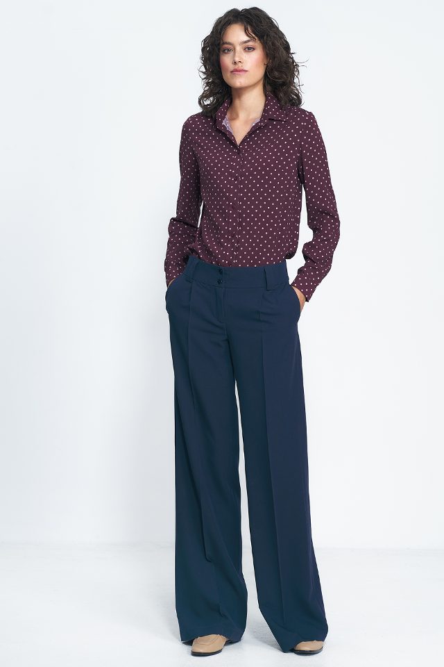 Wijde broek – marineblauw