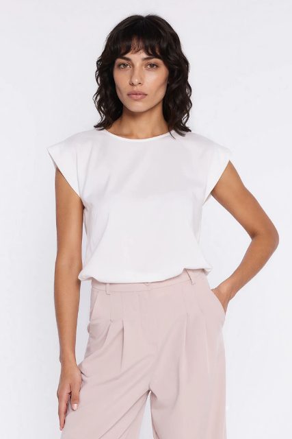 Nife viscose blouse met kimonomouwen – ecru