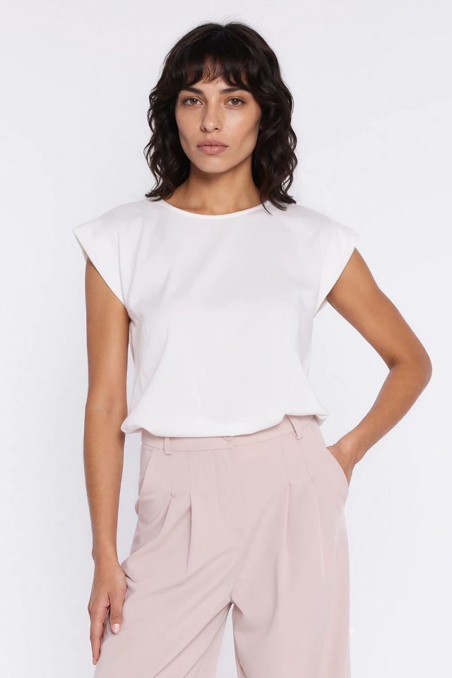 Nife viscose blouse met kimonomouwen – ecru