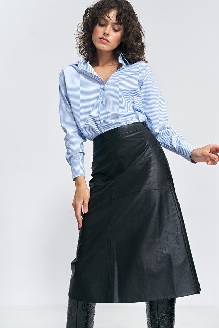 Nife ecoleather zwarte rok – zwart