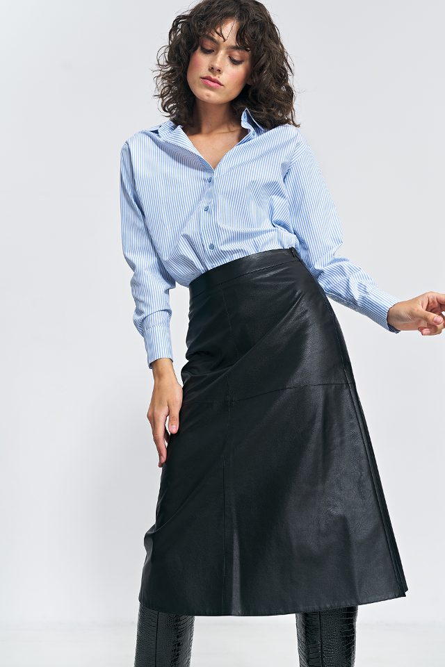 Nife ecoleather zwarte rok – zwart