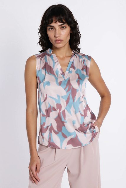 Nife blouse met V-hals met print – flowers