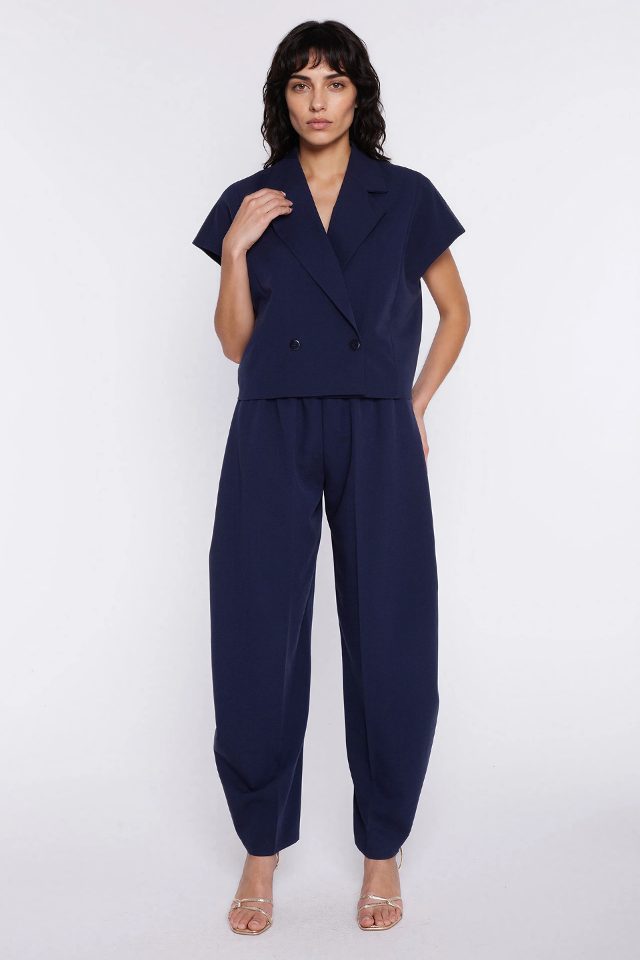Barrel broek – marineblauw