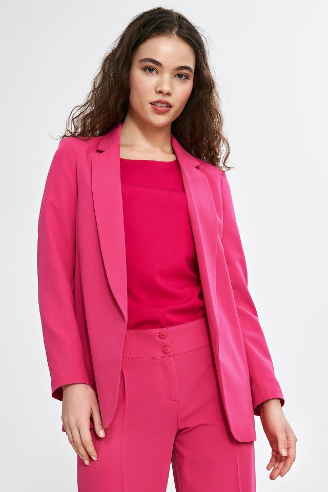 Polyester klassieke jas – roze