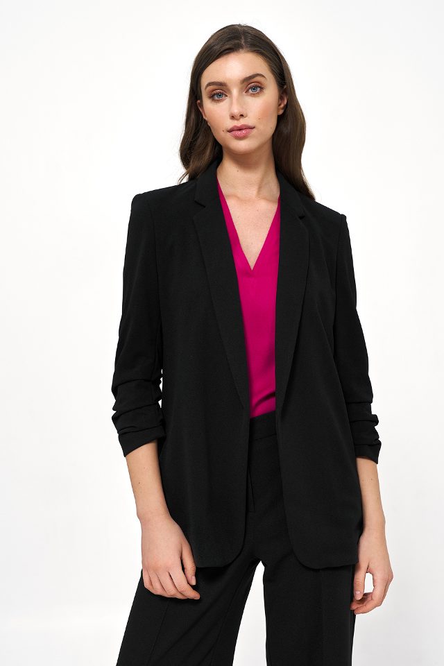 Zwarte klassieke blazer – zwart