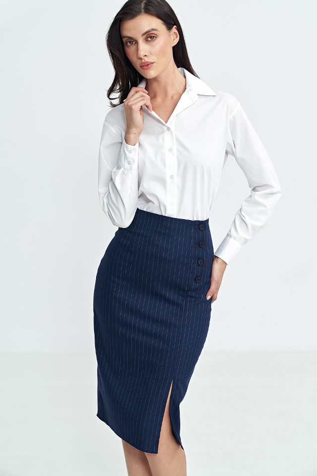 Nife gestreepte rok – marineblauw