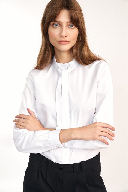 Nife feminien shirt met strik – wit
