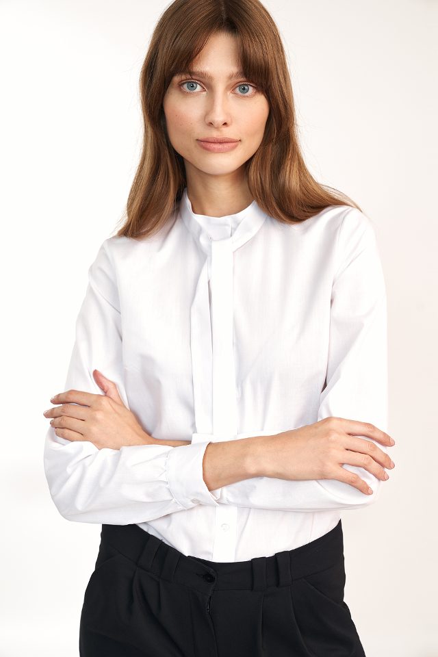 Nife feminien shirt met strik – wit